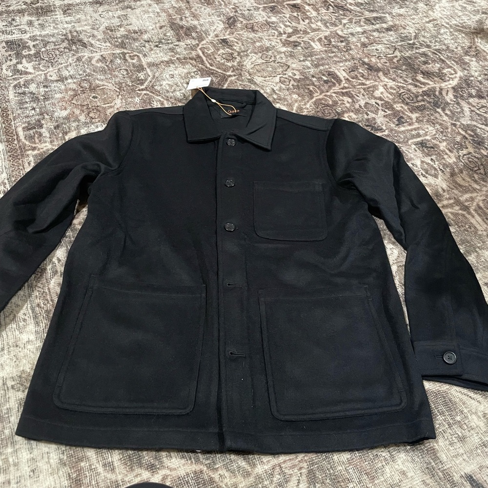 Quince Italian Wool Black Utility Jacket